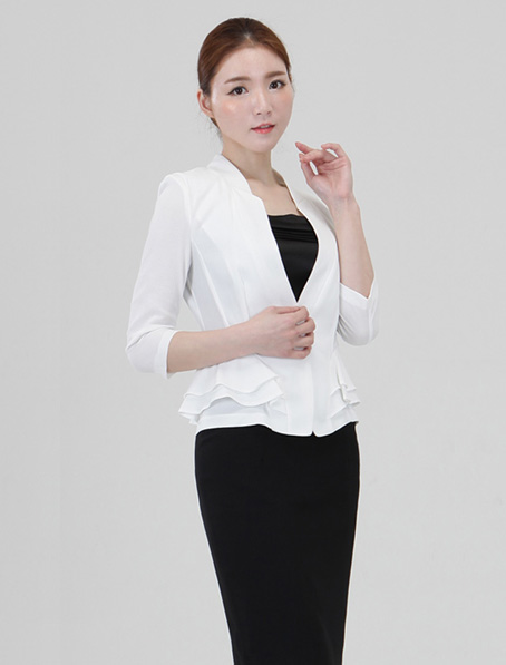 重庆白色小职业西装套裙定做夏季职业装短袖设计订制