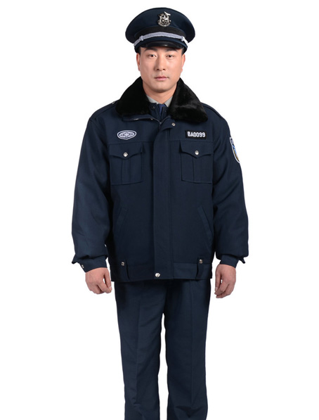 重庆冬季保安执勤棉服定做,新款保安短款棉衣批发