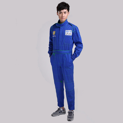 重庆蓝色长袖汽修工作服套装-夏季工程服